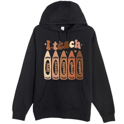 Melanin Afro African I Teach Black History Month Premium Pullover Hoodie