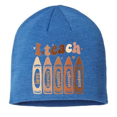 Melanin Afro African I Teach Black History Month Sustainable Beanie