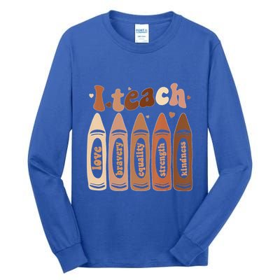 Melanin Afro African I Teach Black History Month Tall Long Sleeve T-Shirt