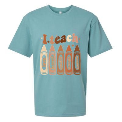 Melanin Afro African I Teach Black History Month Sueded Cloud Jersey T-Shirt