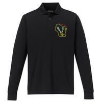 Miltown African American Black History Performance Long Sleeve Polo