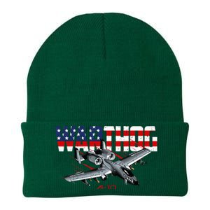 Military Airplane A10 Warthog American Flag Knit Cap Winter Beanie