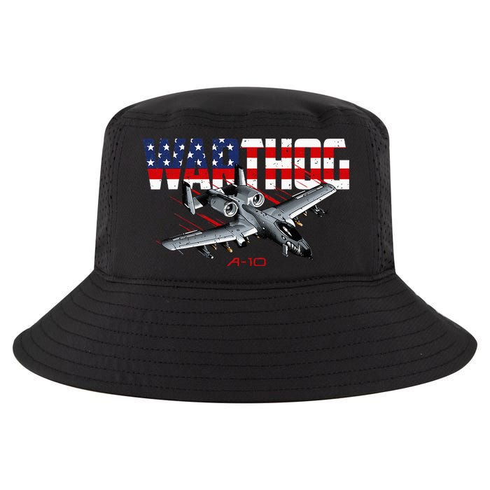 Military Airplane A10 Warthog American Flag Cool Comfort Performance Bucket Hat