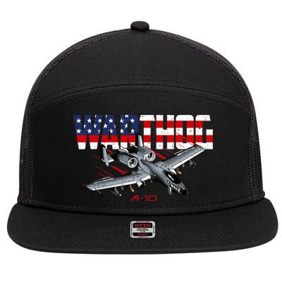 Military Airplane A10 Warthog American Flag 7 Panel Mesh Trucker Snapback Hat