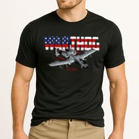Military Airplane A10 Warthog American Flag Cooling Performance Crew T-Shirt