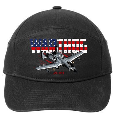 Military Airplane A10 Warthog American Flag 7-Panel Snapback Hat