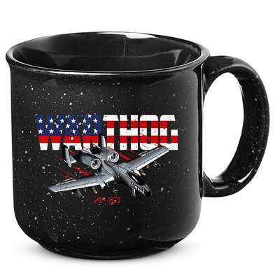 Military Airplane A10 Warthog American Flag 15oz Campfire Ceramic Mug