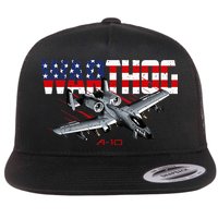 Military Airplane A10 Warthog American Flag Flat Bill Trucker Hat