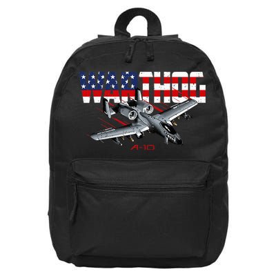 Military Airplane A10 Warthog American Flag 16 in Basic Backpack