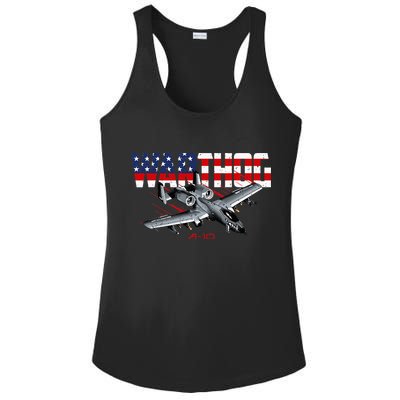 Military Airplane A10 Warthog American Flag Ladies PosiCharge Competitor Racerback Tank