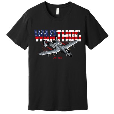 Military Airplane A10 Warthog American Flag Premium T-Shirt