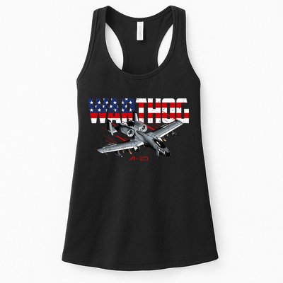 Military Airplane A10 Warthog American Flag Womens Tank Top