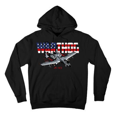 Military Airplane A10 Warthog American Flag Tall Hoodie