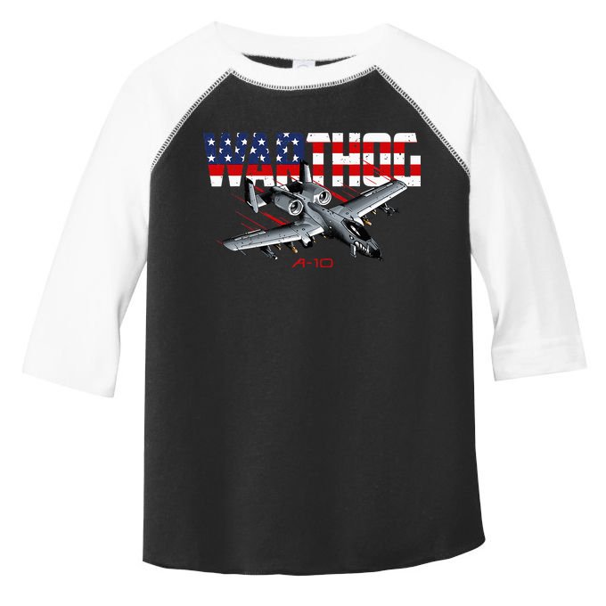Military Airplane A10 Warthog American Flag Toddler Fine Jersey T-Shirt
