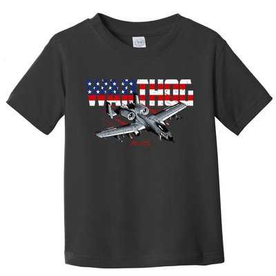 Military Airplane A10 Warthog American Flag Toddler T-Shirt