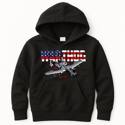 Military Airplane A10 Warthog American Flag Kids Hoodie