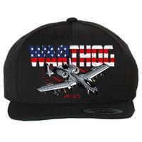 Military Airplane A10 Warthog American Flag Wool Snapback Cap