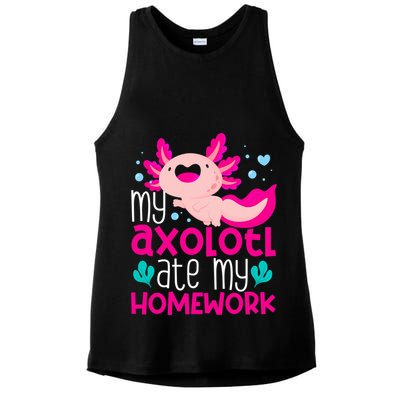 My Axolotl Ate My Homework | Gimmick | Kawaii | Axolotl Ladies PosiCharge Tri-Blend Wicking Tank
