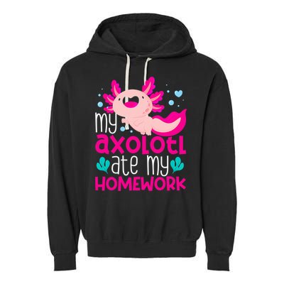 My Axolotl Ate My Homework | Gimmick | Kawaii | Axolotl Garment-Dyed Fleece Hoodie