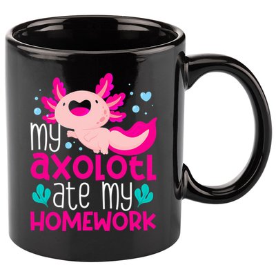 My Axolotl Ate My Homework | Gimmick | Kawaii | Axolotl 11oz C Handle Ceramic Mug