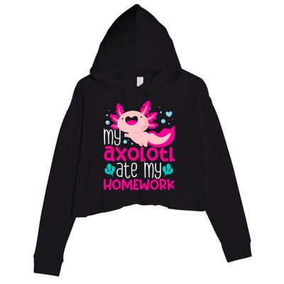 My Axolotl Ate My Homework | Gimmick | Kawaii | Axolotl Crop Fleece Hoodie