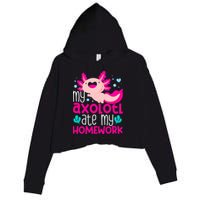 My Axolotl Ate My Homework | Gimmick | Kawaii | Axolotl Crop Fleece Hoodie