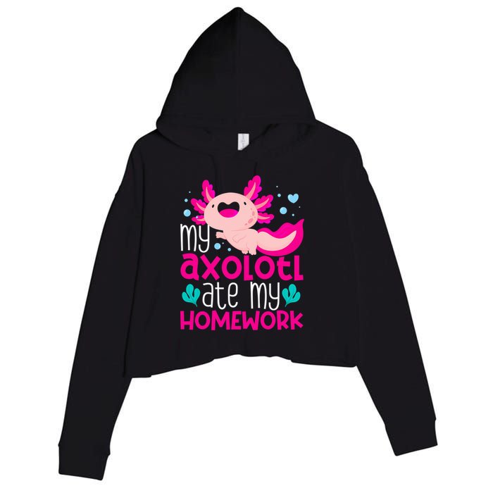 My Axolotl Ate My Homework | Gimmick | Kawaii | Axolotl Crop Fleece Hoodie
