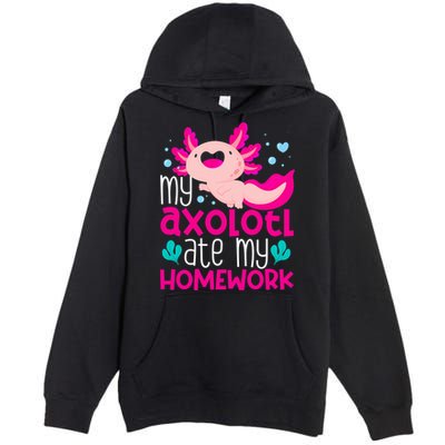 My Axolotl Ate My Homework | Gimmick | Kawaii | Axolotl Premium Pullover Hoodie