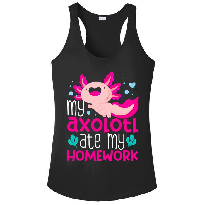 My Axolotl Ate My Homework | Gimmick | Kawaii | Axolotl Ladies PosiCharge Competitor Racerback Tank