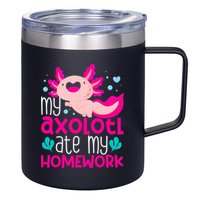 My Axolotl Ate My Homework | Gimmick | Kawaii | Axolotl 12oz Stainless Steel Coffee Mug