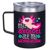 My Axolotl Ate My Homework | Gimmick | Kawaii | Axolotl 12oz Stainless Steel Coffee Mug