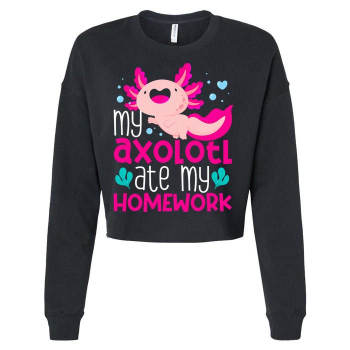 My Axolotl Ate My Homework | Gimmick | Kawaii | Axolotl Cropped Pullover Crew