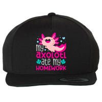 My Axolotl Ate My Homework | Gimmick | Kawaii | Axolotl Wool Snapback Cap