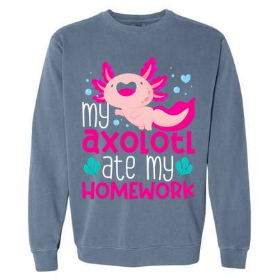My Axolotl Ate My Homework | Gimmick | Kawaii | Axolotl Garment-Dyed Sweatshirt