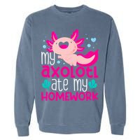My Axolotl Ate My Homework | Gimmick | Kawaii | Axolotl Garment-Dyed Sweatshirt