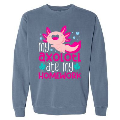 My Axolotl Ate My Homework | Gimmick | Kawaii | Axolotl Garment-Dyed Sweatshirt