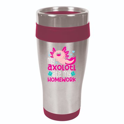 My Axolotl Ate My Homework | Gimmick | Kawaii | Axolotl 16oz Travel Tumbler
