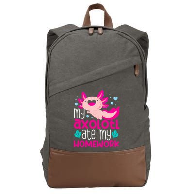 My Axolotl Ate My Homework | Gimmick | Kawaii | Axolotl Cotton Canvas Backpack