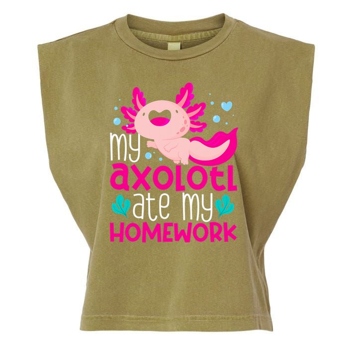 My Axolotl Ate My Homework | Gimmick | Kawaii | Axolotl Garment-Dyed Women's Muscle Tee