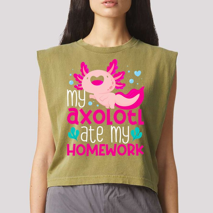 My Axolotl Ate My Homework | Gimmick | Kawaii | Axolotl Garment-Dyed Women's Muscle Tee
