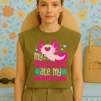 My Axolotl Ate My Homework | Gimmick | Kawaii | Axolotl Garment-Dyed Women's Muscle Tee