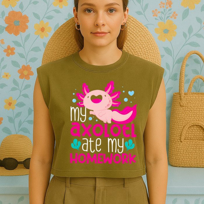My Axolotl Ate My Homework | Gimmick | Kawaii | Axolotl Garment-Dyed Women's Muscle Tee