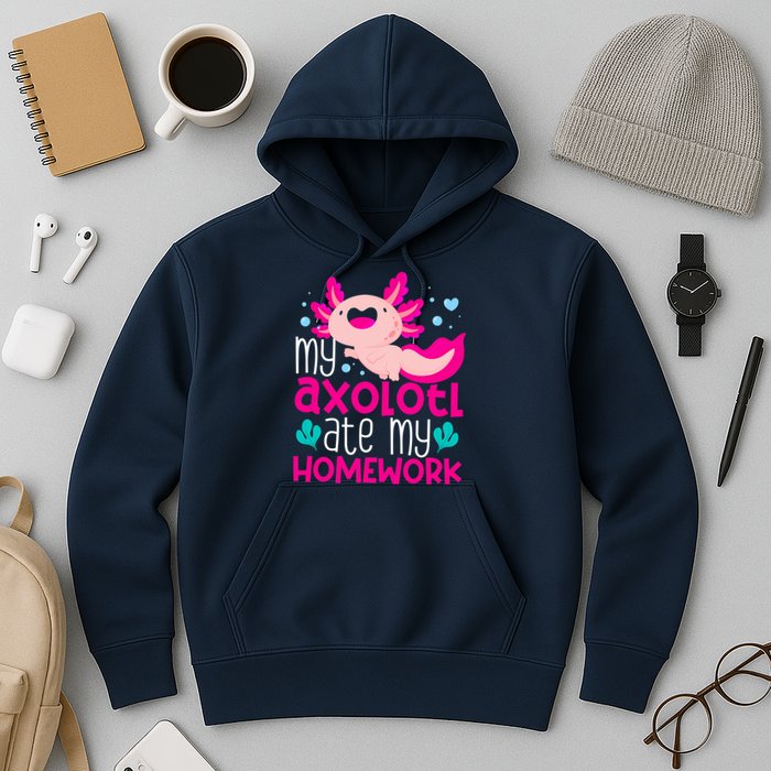 My Axolotl Ate My Homework | Gimmick | Kawaii | Axolotl Hoodie