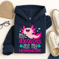 My Axolotl Ate My Homework | Gimmick | Kawaii | Axolotl Hoodie