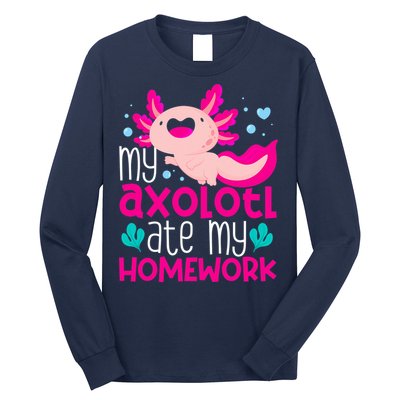 My Axolotl Ate My Homework | Gimmick | Kawaii | Axolotl Long Sleeve Shirt