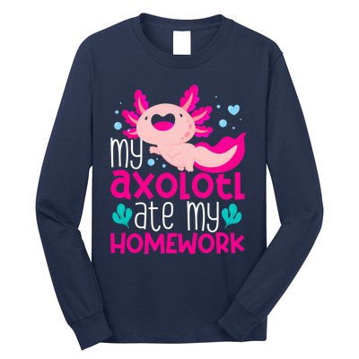 My Axolotl Ate My Homework | Gimmick | Kawaii | Axolotl Long Sleeve Shirt