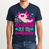 My Axolotl Ate My Homework | Gimmick | Kawaii | Axolotl V-Neck T-Shirt