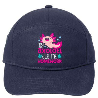 My Axolotl Ate My Homework | Gimmick | Kawaii | Axolotl 7-Panel Snapback Hat