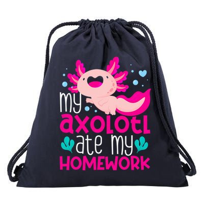 My Axolotl Ate My Homework | Gimmick | Kawaii | Axolotl Drawstring Bag