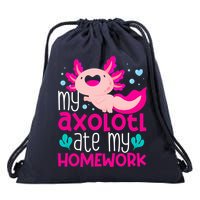 My Axolotl Ate My Homework | Gimmick | Kawaii | Axolotl Drawstring Bag